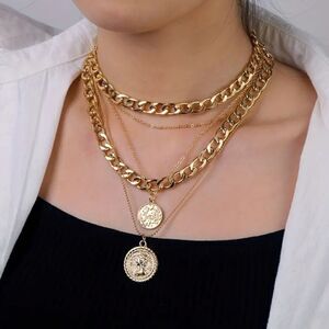 Vintage Style Carved Portrait Choker Necklace